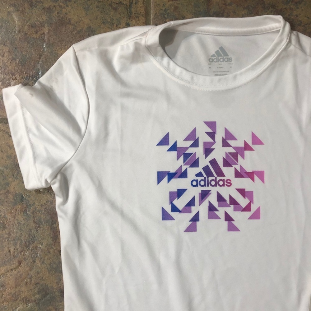 [adidas] NWT XS short sleeve climalite white tee